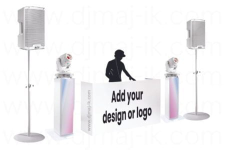 -Wireless Microphone -Premium Speaker Stand -DJ Mixing Equipment - Small PA Speaker System - Moving Head Lightning - Truss Podium Plinths - Premium DJ Booth